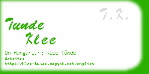 tunde klee business card